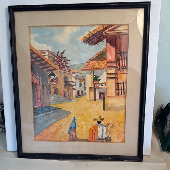 Framed Colorful Street Scene Art